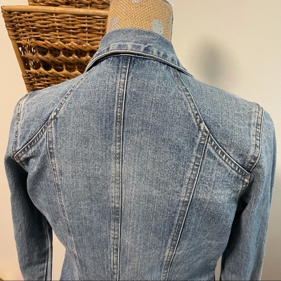 Clio Petites Vintage Jean A Line Button Jacket 6 - Picture 9 of 15